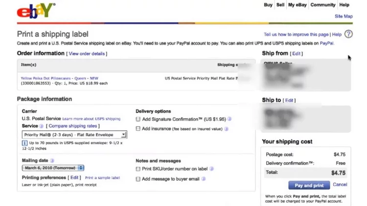 Steps to Print A Return Shipping Label On eBay